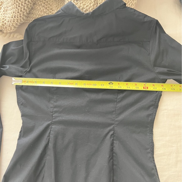 Banana Republic Riley tailored fit button down black long sleeve fitted | sz 4 - Picture 6 of 10